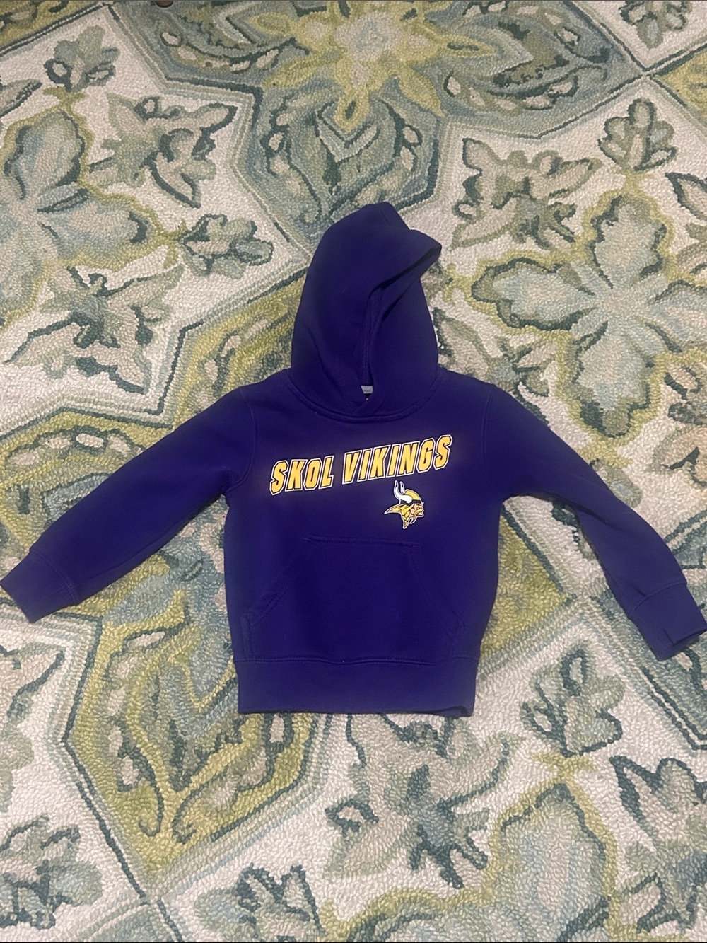 NFL Purple & Yellow Kids 'Skol Vikings' Hoodie - Team Graphic Sweatshirt